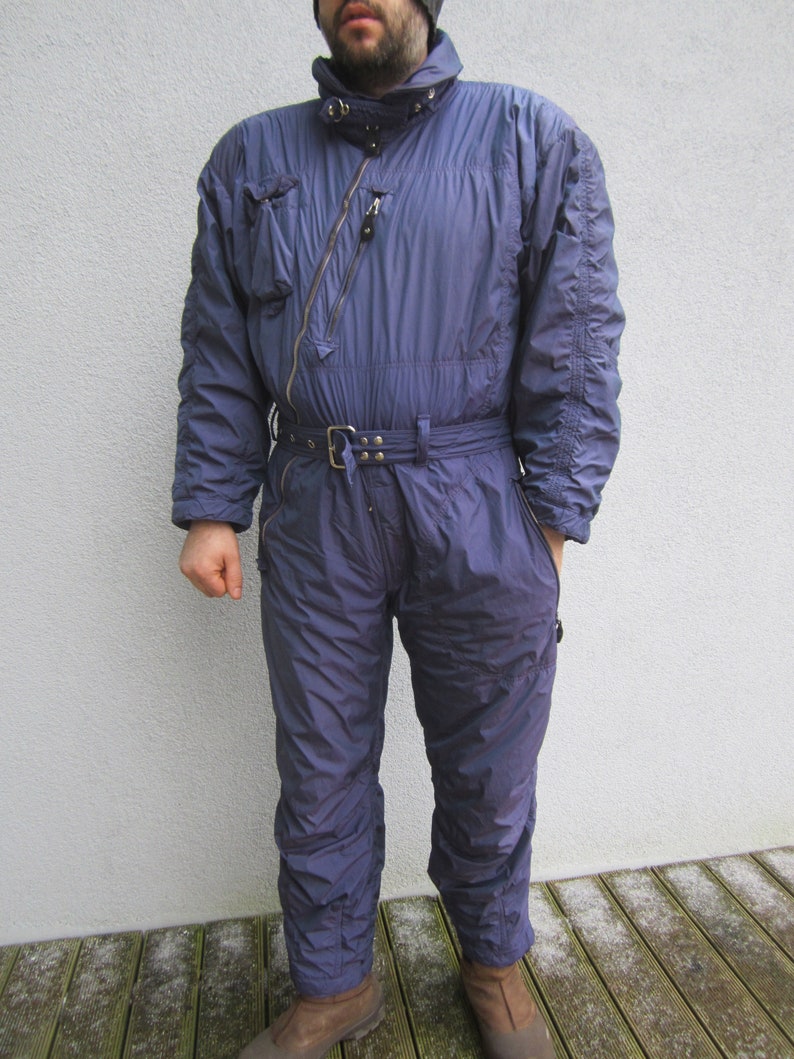 Vintage Mens Ski Suit Purple One Piece Winter Skiing Suit Etsy