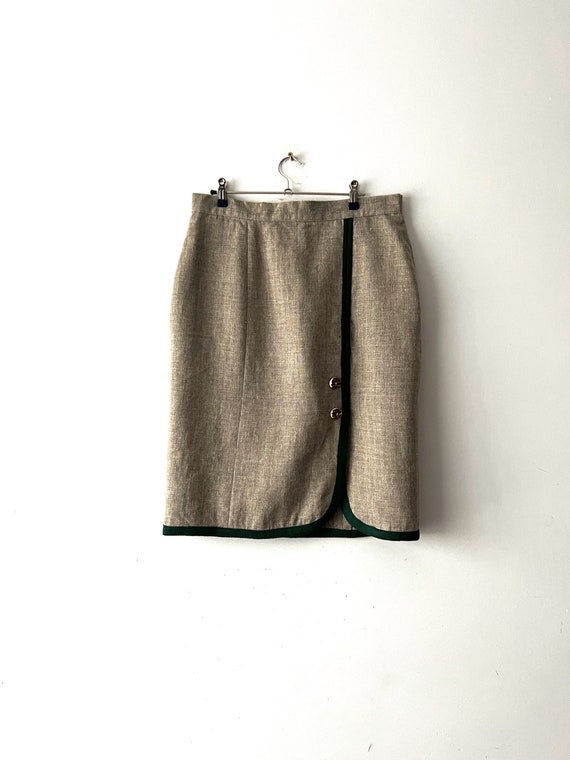 Vintage NOS Dirndl Skirt Linen blend German Skirt Bav… Gem