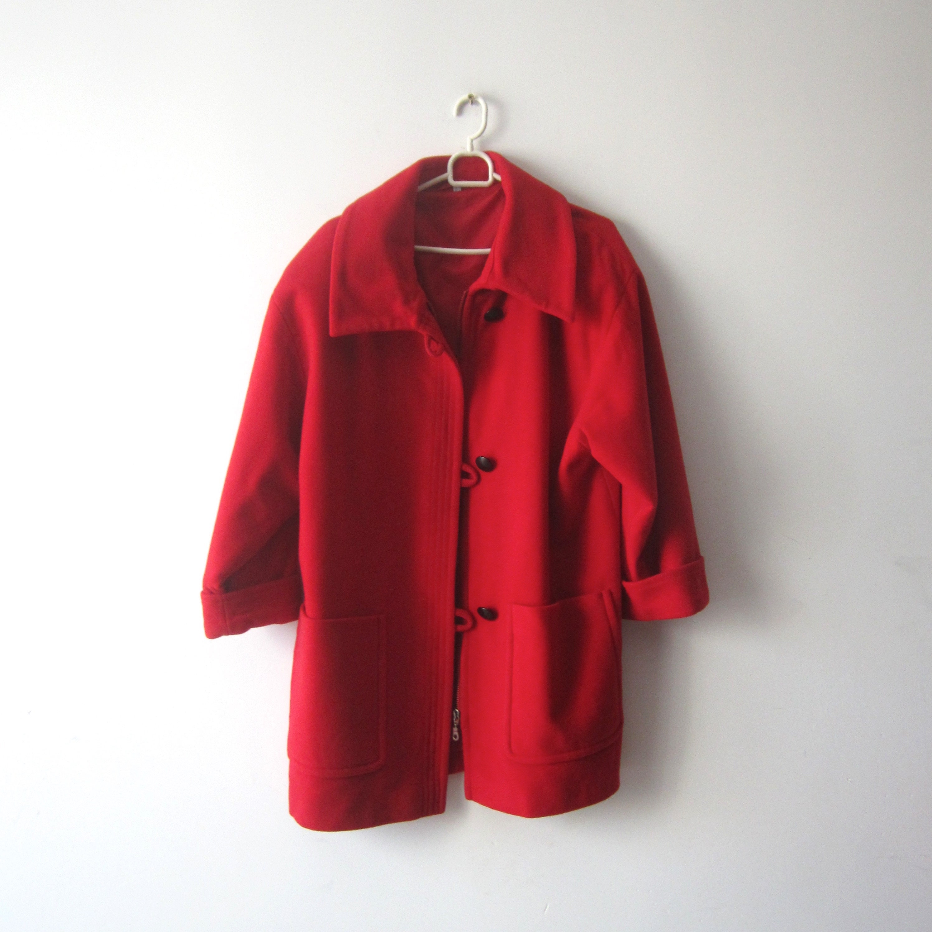 Vintage Red Wool Blend Jacket Romantic 