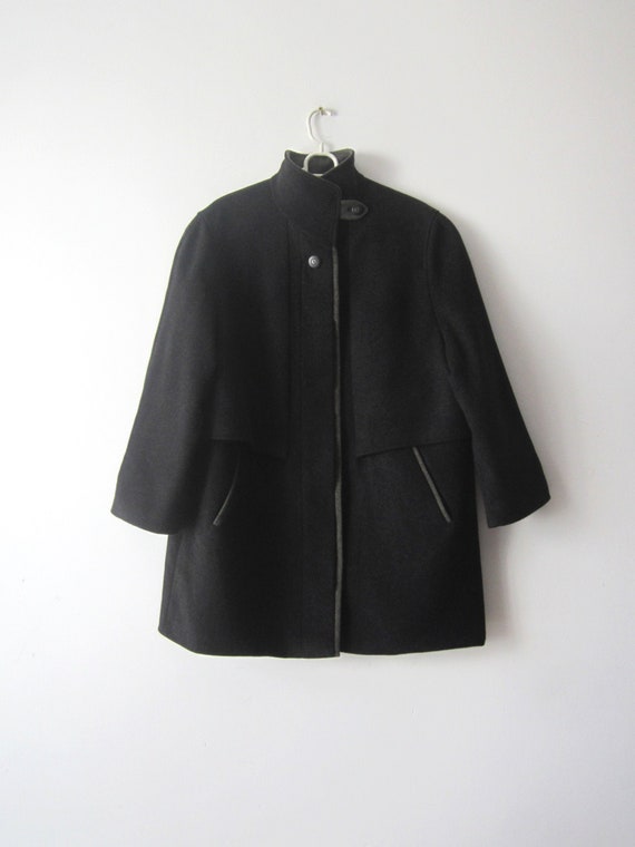 Vintage Grey Austrian Coat Women's Wool blend Crop