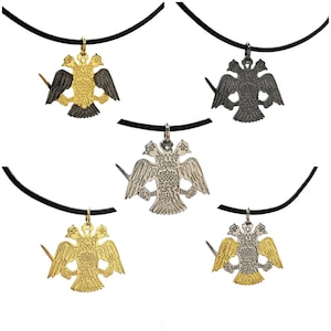 AEK Byzantine Double - Headed Eagle Necklace – Handmade Greek Jewelry – Heritage Pendant – Silver 925 necklase - Gift for ΑΕΚ Fans -