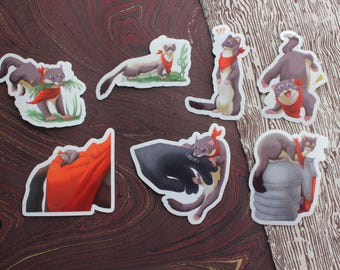 The "Startled Stoat" Collection | Transparent Stickers | BBC Merlin Inspired