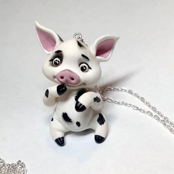 Polymer clay pig.polymer clay animal,piggy,miniatures,sculptures in polymer clay,gift for her,Moana