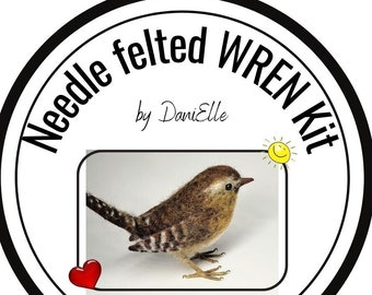 Kit WREN,needle felted Wren kit