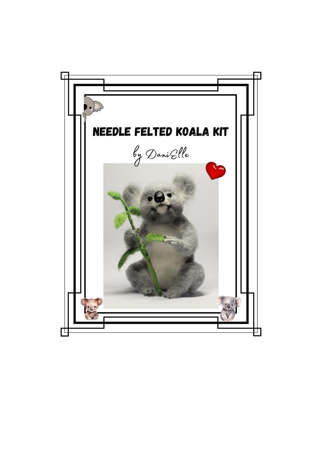 Kitneedle Felted Koala,needle Felting Kit for Koala,wool Kit Etsy