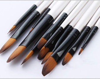 Set of 12 flat paint brushes,artist brushes,soft paint brushes