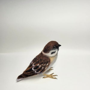 KIT Needle felted sparrow ,wool bird KIT, DIY sparrow image 3