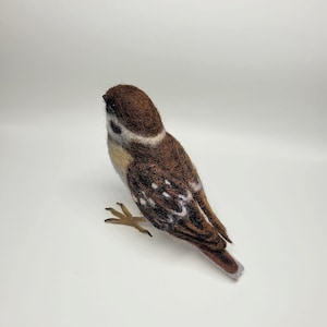 KIT Needle felted sparrow ,wool bird KIT, DIY sparrow image 5