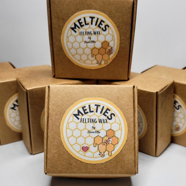 MELTIES 25 gr-NATURAL Wachs für Nadelfilzarbeiten aus eigener Mischung aus Naturgummen, Mineralölen und rohem, biologischem Bienenwachs