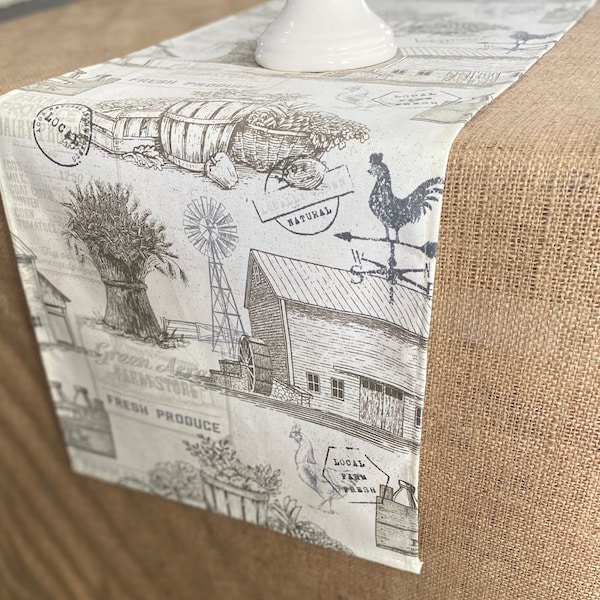 Farmhouse Table Runner Natural Tan Home Decor Dining Room Table Linens Rustic Country Home Decor Table Centerpiece Linens Vintage Runner