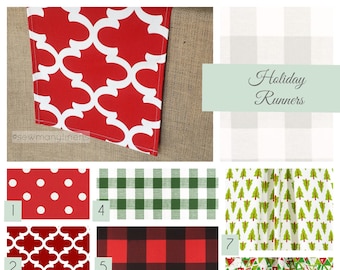 Christmas Table Runner Holiday Home Decor Red and Green Linens Dining Room Kitchen Decor Plaid Country Holiday Decoration