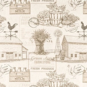 Farmhouse Curtain Valance Farmers Market Window Panel Treatments Rooster Kitchen Decor Curtains Vintage Home Decor Chicken Windmill Design