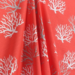 Coral Curtain Panels Coastal Living Home Decor Window Treatments Salmon Curtains Nautical Reef Drapery Custom Kitchen Bathroom Panels