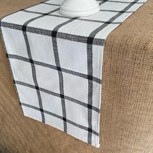 Farmhouse Table Runner Black Plaid Table Runner Home Decor Dining Room Table Linens Rustic Home Decor Table Centerpiece Vintage Decor