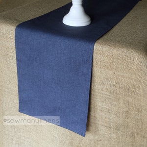 Navy Indigo Blue Table Runner Solid Blue Runner Table Centerpiece Nautical Table Linens Kitchen Dining Room Table Navy Home Decor
