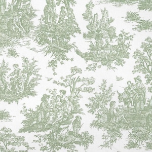 Toile Fabric By the Yard French Colonial Home Decor Pink Blue Black & White Medium Upholstery Grade Cotton Sewing Craft Supplies image 10