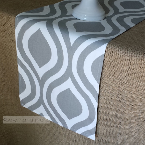 Grey Table Runner Etsy