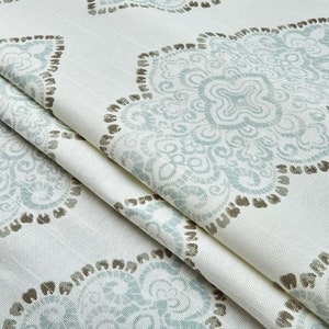 Aqua Seafoam Blue Curtains Medallion Curtain Panels Window Treatments Traditional Home Decor Bedroom Bathroom Living Room Coastal Decor