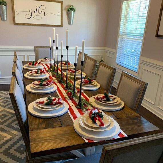 Red Stripe Table Runner Carnival Decor Centerpiece Red Stripe Table Runner Carnival, Red Dining Table Centerpiece