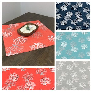 Nautical Table Square Overlay Coral Reef Cover Cloth Beach House Home Decor Centerpiece Dresser Topper Coastal Living Ocean Life