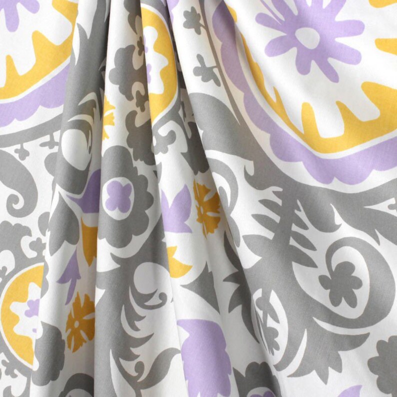 Lavender Wisteria Table Runner Yellow Gray Runner Dining Room Etsy