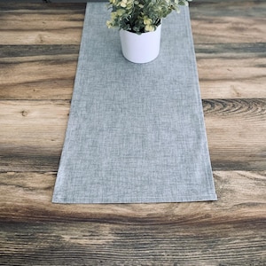 Solid Gray Table Runner Storm Ash Dining Room Linens Modern Minimalist Home Decor Centerpiece Kitchen Runner Fabric Dresser Scarf