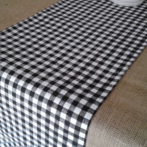 Black Plaid Table Runner Gingham Check Runner Country Farmhouse Kitchen Decor Table Centerpiece Dining Room Linens Rustic Home Decor
