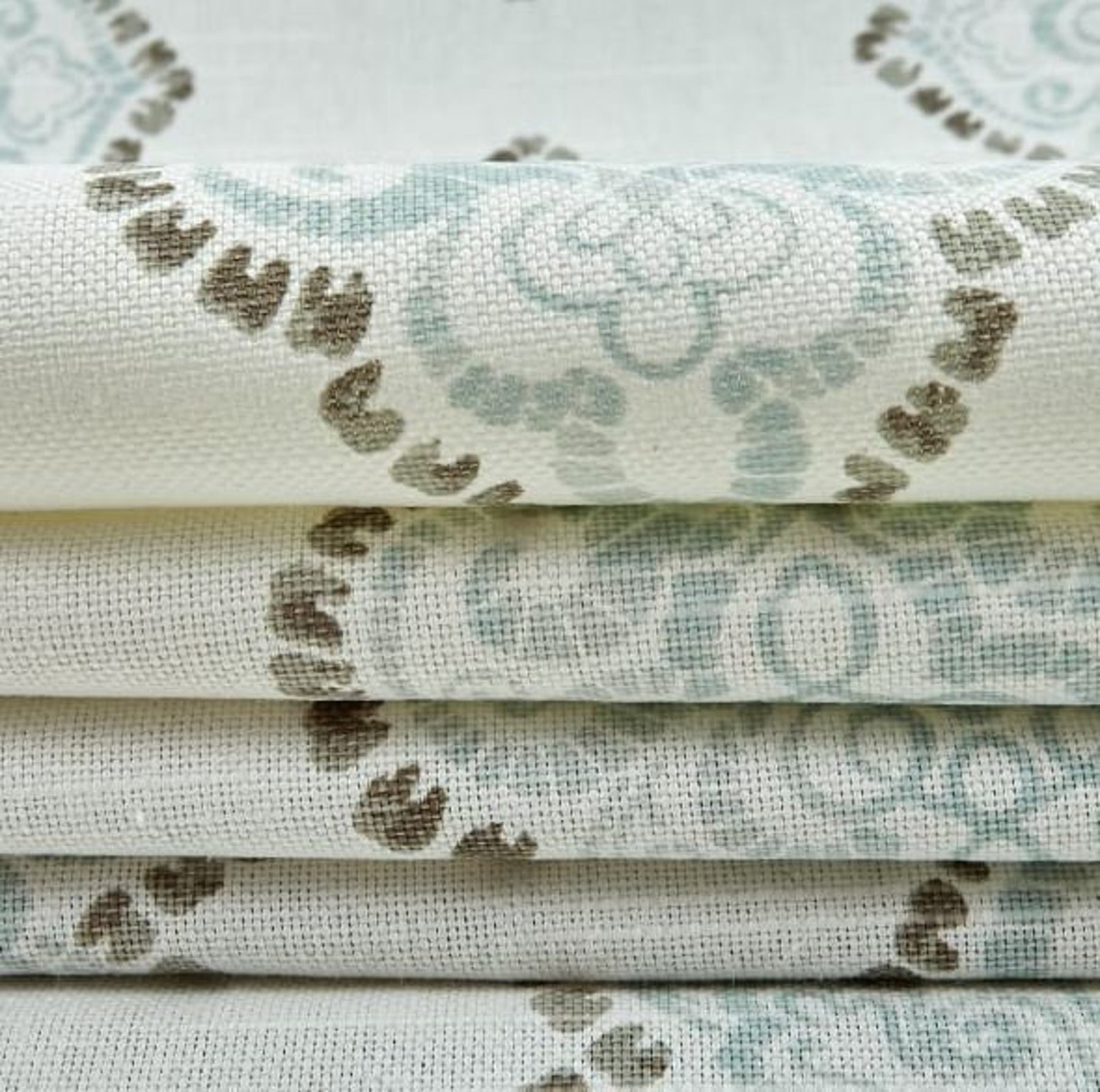 Medallion Table Runner Aqua Blue Table Runner Table Etsy