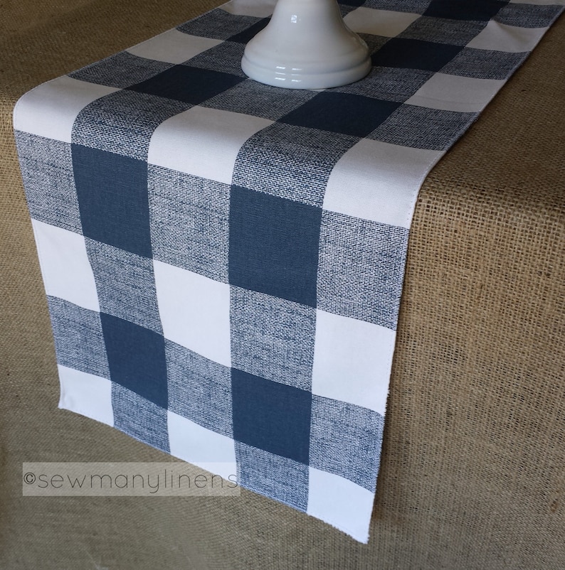 Navy Blue Indigo Blue Table Runner Rustic Home Decor Table Etsy