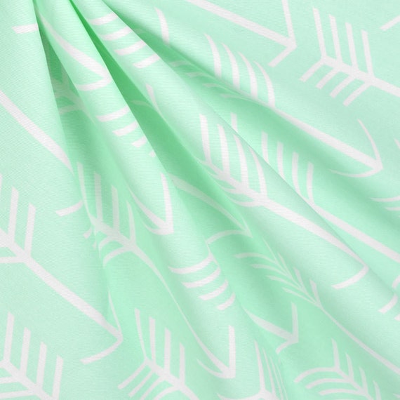 Mint Green Curtain Panels Light Green Arrow Print Curtains Etsy