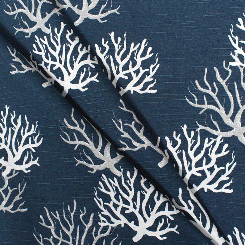 Nautical Fabric By the Yard Coastal Living Home Decor Fabric Medium Weight Upholstery Cotton Sewing Craft Supplies Beach House Decor