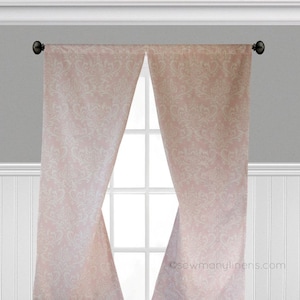 Pink Curtains Floral Window Treatments Custom Children&#39;s Nursery Decor Girls Bedroom Curtain Panels Damask Drapery Light Pink Floral Drapes