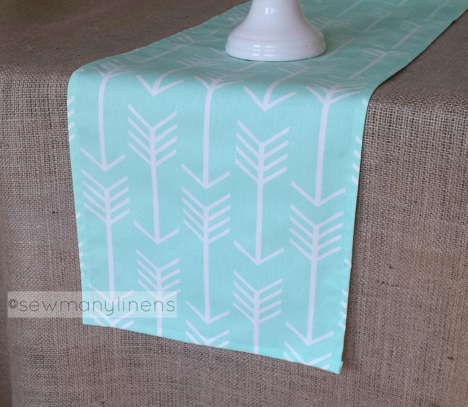 Mint Green Table Runner Table Centerpiece Dining Room Kitchen Etsy