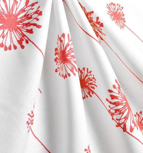 Korallen Vorhange Fenster Behandlungen Lowenzahn Floral Etsy