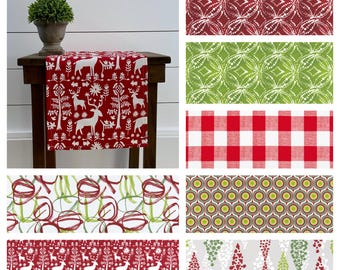 Christmas Table Runner Red Green Ornament Festive Holiday Home Decor Linens Centerpiece Seasonal Gift Stocking Stuffer Gift For Her