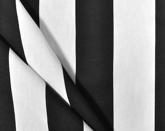 Black & White Stripe Fabric By the Yard Home Decor Heavy Weight Upholstery Cotton Modern Minimalist Sewing Craft Supplies Decor