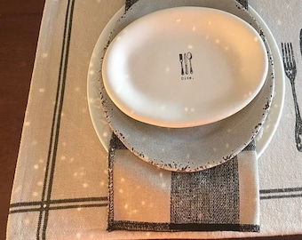 Plaid Buffalo Check Napkins Red Black & White Blue Tan Gray Set Farmhouse Rustic Decor Kitchen Dining Room Table Linens Cottage