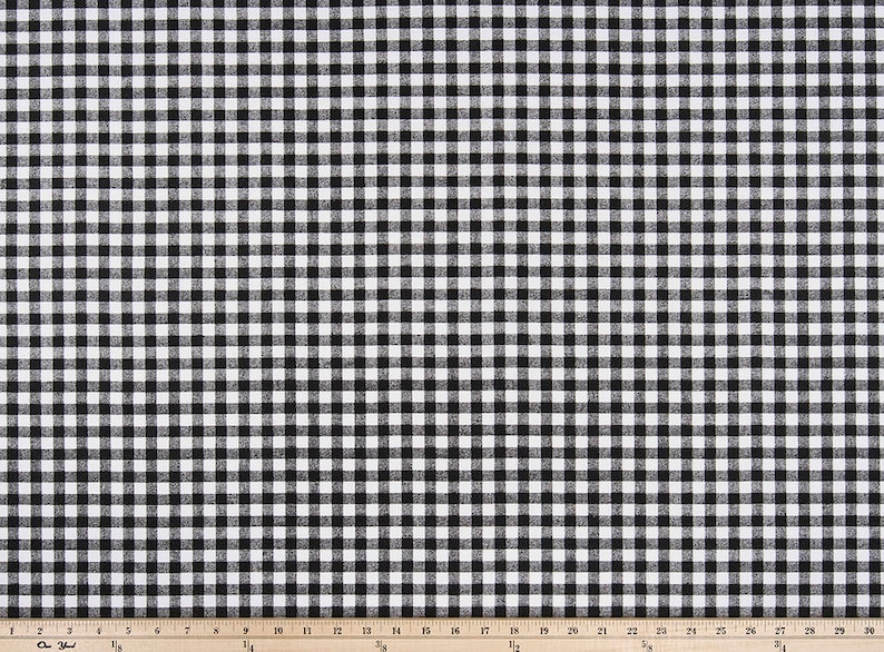 Black Plaid Curtains Gingham Check Curtain Panels Window Etsy