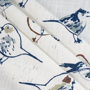 Blauer Vogel Vorhänge Vogel-Print Vorhang Panels Fensterbehandlungen Vogel Wohnkultur Küche Cafe Vorhänge Chic Vintage Drapery Panels