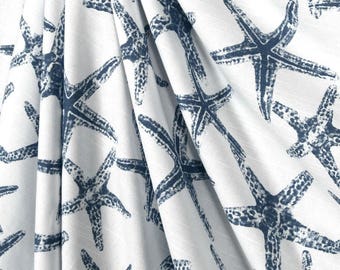 Navy Blue Curtain Panels Sea Shell Starfish Home Decor Nautical Window Treatments Valance Coastal Living Shade Ocean Beach House Decor