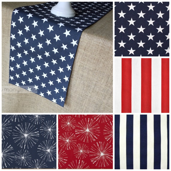 Red White Blue Table Runner Independence Day Fourth Of July Table Centerpiece Stars Stripes Decoration Linens Party Decor