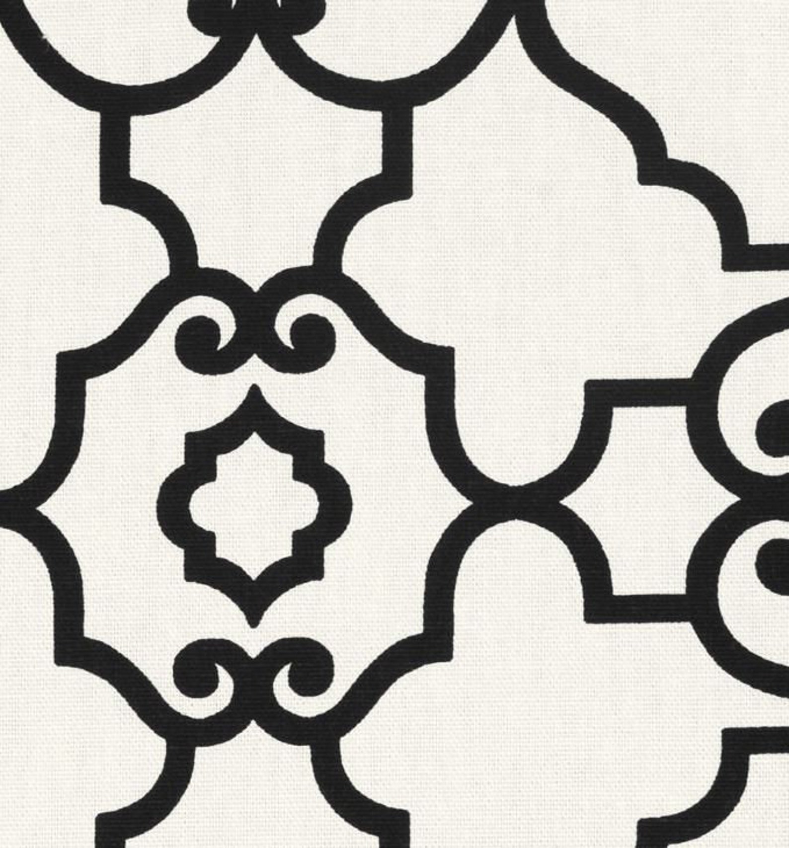 Black Table Runner Quatrefoil Trellis Lattice Table Linens Etsy