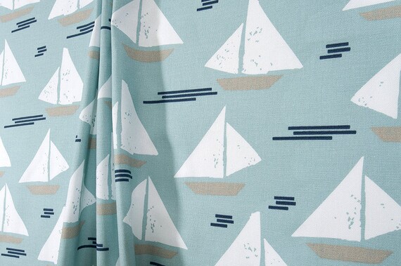 Blue Sailboat Curtains Nautical Decor Nursery Aqua Spa Blue Sailboat Curtains Nautical Decor, Sailboat Window Curtains