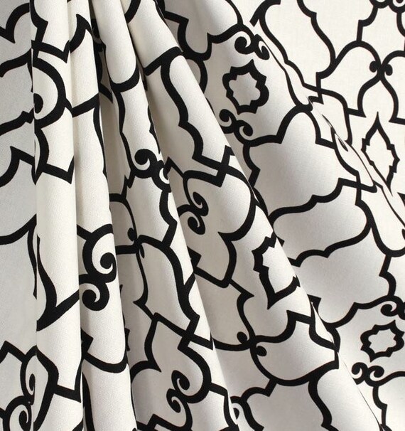 Dining Room Curtains Black Quatrefoil Lattice Design Curtain Etsy