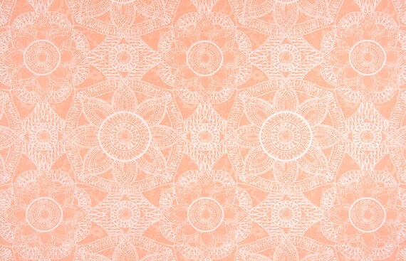 Peach Pink Curtains Henna Print Indian Home Decor Window Etsy