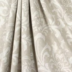 Tan Beige Cream Curtains Window Treatments Rod Pocket Curtain Panels Ivory Floral Damask Home Decor Bedroom Drapery Living Room Panels
