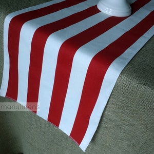 Red Stripe Table Runner Carnival Birthday Centerpiece Circus Theme Party Decor Kitchen Dining Room Linens Red & White Stripe Home Decor