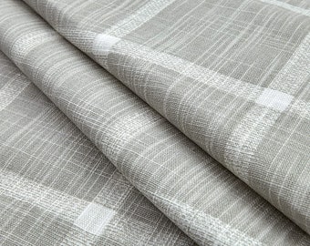 Gray Windowpane Plaid Curtain Panels Modern Farmhouse Home Decor Rustic Primitive Window Treatments Custom Drapery Valance