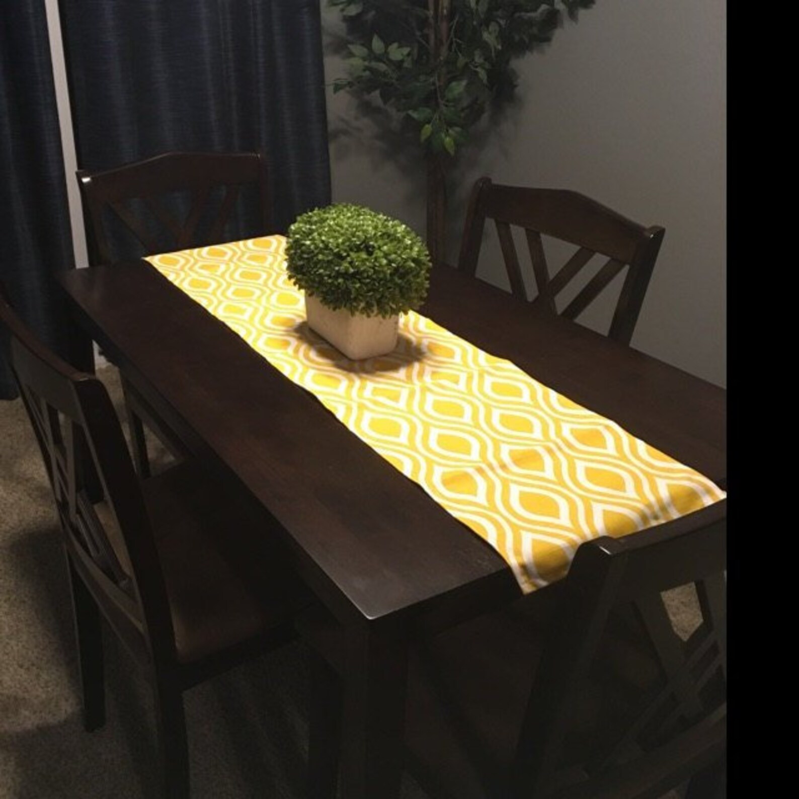 Yellow Table Runner Geometric Table Centerpiece Home Decor Etsy