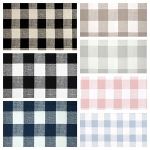 Plaid Buffalo Check Fabric By the Yard Rustic Farmhouse Home Decor Fabric Medium Upholstery Cotton Sewing Craft Supplies Nursery Decor
